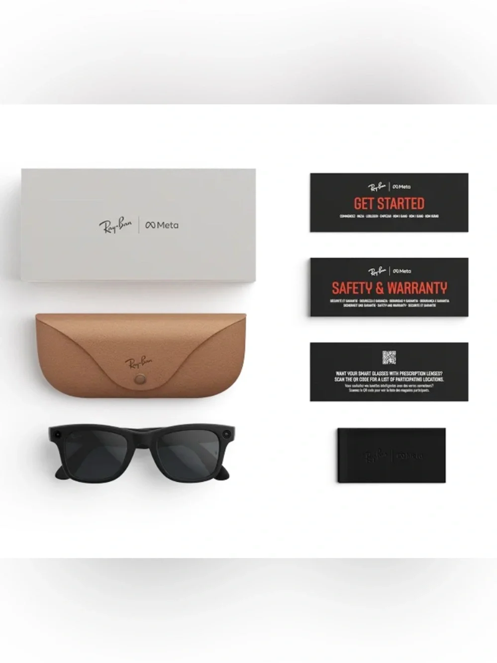 Ray-Ban Black Wayfarer-Style Smart Sunglasses Gen 2 - brand new Black Shinny